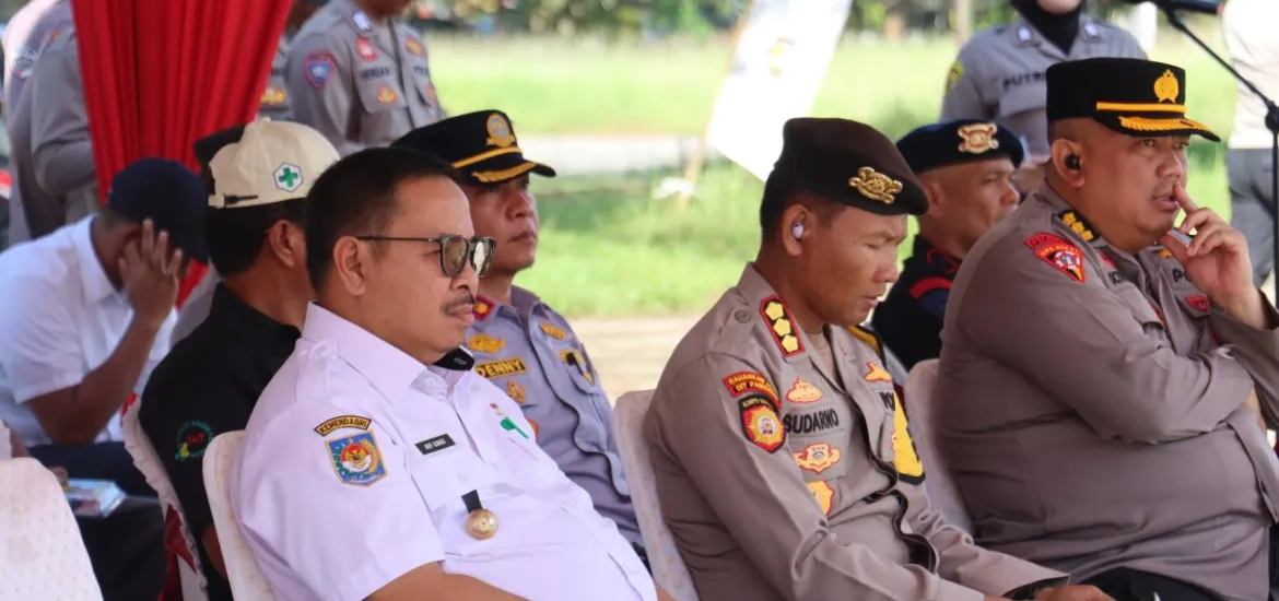 olresta Bengkulu menggelar Apel Gelar Pasukan Pengamanan Malam Tahun Baru 2025 di Sport Center, Selasa 31/12/2024 (Foto:Hanny)/Indonesiaraja.com