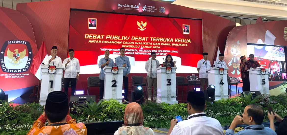 Debat publik kedua yang digelar KPU Kota Bengkulu, Sabtu 9/11/24 (Foto:Hanny)
